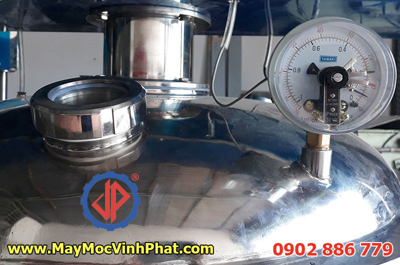 Đồng hồ đo áp suất có tiếp điểm điện của máy khuấy nhũ hóa mỹ phẩm